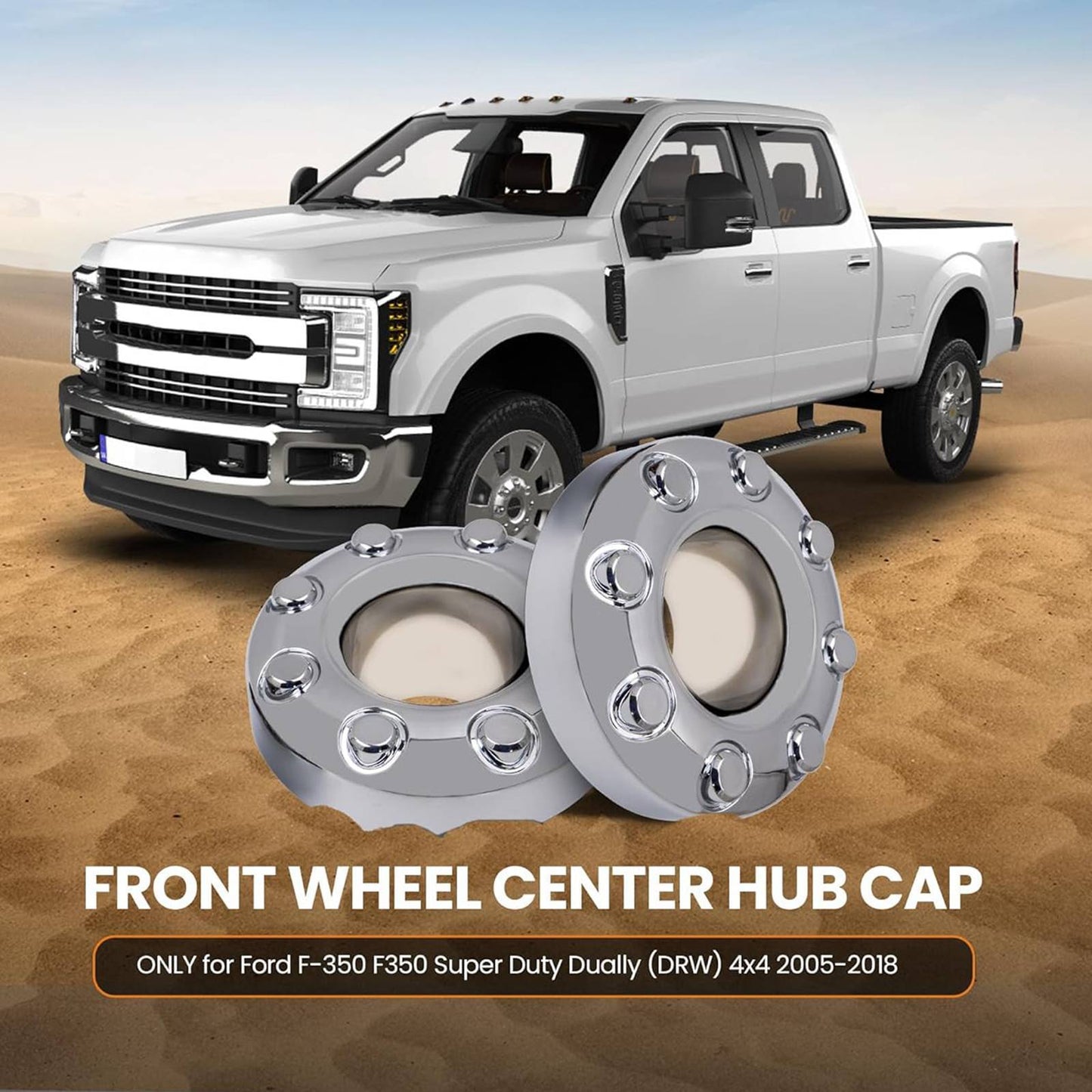 2 PCS Wheel Center Hub Caps For Ford F-350 F350 Super Duty Dually