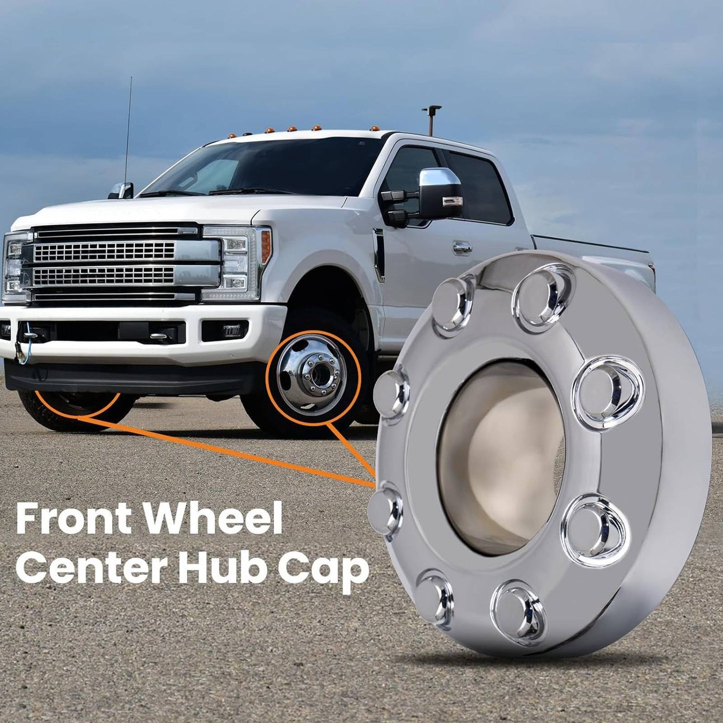 2 PCS Wheel Center Hub Caps For Ford F-350 F350 Super Duty Dually