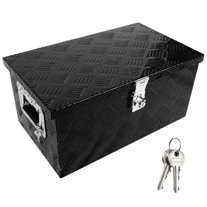 20 Inch Aluminum Truck Tool Box, Truck Bed Tool Storage Box With Side Handle,Lock And 2 Keys, 20.1x11.8x9.3, Black